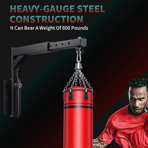 شماعة حقيبة ثقيلة تثبت على الحائط، حامل حقيبة ملاكمة قابل للتعديل، حامل حقيبة ملاكمة شديدة التحمل لصالة الألعاب الرياضية المنزلية، سعة 800 رطل in Kuwait