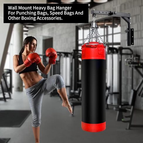 شماعة حقيبة ثقيلة تثبت على الحائط، حامل حقيبة ملاكمة قابل للتعديل، حامل حقيبة ملاكمة شديدة التحمل لصالة الألعاب الرياضية المنزلية، سعة 800 رطل in Kuwait