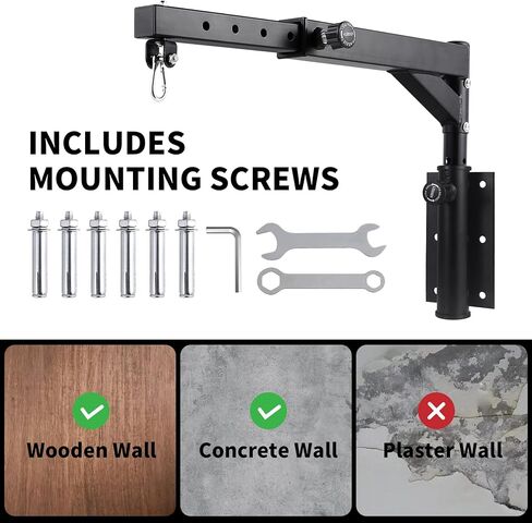 شماعة حقيبة ثقيلة تثبت على الحائط، حامل حقيبة ملاكمة قابل للتعديل، حامل حقيبة ملاكمة شديدة التحمل لصالة الألعاب الرياضية المنزلية، سعة 800 رطل in Kuwait