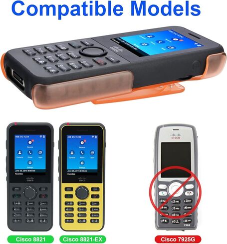 iGuerburn VoIP Phone Case for Cisco 8821 & Cisco 8821-EX, Cisco Phone Holder with 360° Swivel Belt Clip (Black) in Kuwait