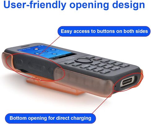 iGuerburn VoIP Phone Case for Cisco 8821 & Cisco 8821-EX, Cisco Phone Holder with 360° Swivel Belt Clip (Black) in Kuwait