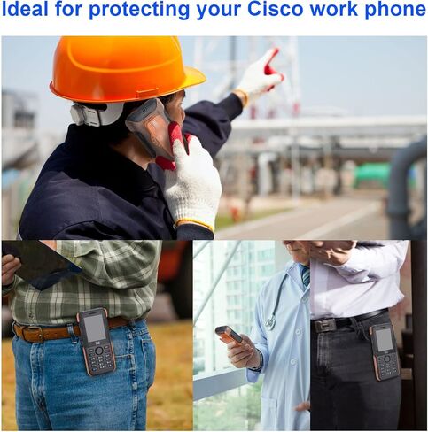 iGuerburn VoIP Phone Case for Cisco 8821 & Cisco 8821-EX, Cisco Phone Holder with 360° Swivel Belt Clip (Black) in Kuwait