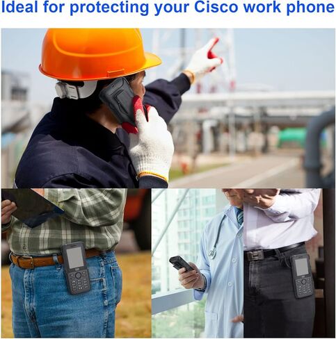 iGuerburn VoIP Phone Case for Cisco 8821 & Cisco 8821-EX, Cisco Phone Holder with 360° Swivel Belt Clip (Black) in Kuwait