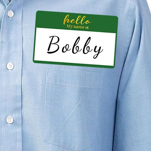 Yeachlaing Hello My Name is Name Tag | بطاقات أسماء كبيرة مقاومة للماء من رقائق الذهب مقاس 3.5 × 2.25 بوصة | 6 ألوان | 216 قطعة من ملصقات الأسماء شارة الاسم للمدرسة والأعمال والمؤتمرات in Kuwait