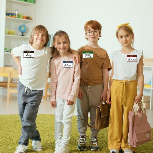 Yeachlaing Hello My Name is Name Tag | بطاقات أسماء كبيرة مقاومة للماء من رقائق الذهب مقاس 3.5 × 2.25 بوصة | 6 ألوان | 216 قطعة من ملصقات الأسماء شارة الاسم للمدرسة والأعمال والمؤتمرات in Kuwait