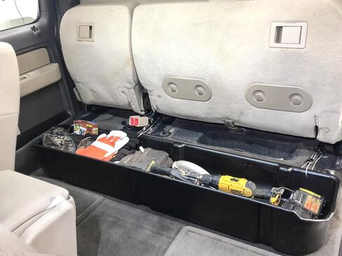 تخزين RHA تحت المقعد 2009-2014 SuperCrew يناسب Ford F-150 F150 Super Crew Cab نظام منظم أسود خلفي مطور (يناسب فقط SuperCrew Cab، للمركبات التي لا تحتوي على مكبرات صوت OEM) in Saudi Arabia