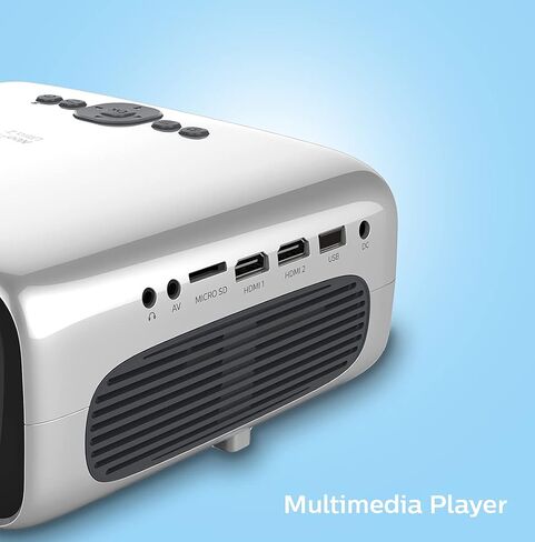 جهاز عرض Philips NeoPix Prime One، جهاز عرض True HD مع خاصية النسخ المتطابق للشاشة عبر Wi-Fi ومشغل الوسائط المتعددة واتصال مكبرات صوت Bluetooth ومنفذ HDMI in Kuwait