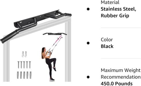 قضيب سحب للمدخل مثبت على الحائط، قضيب لياقة بدنية متعدد الوظائف للذقن فوق الباب، نظام تمارين الجزء العلوي من الجسم، نظام صالة الألعاب الرياضية المنزلية، مدرب داخلي، تمرين تدريب أقصى تحميل 450 رطل in Kuwait