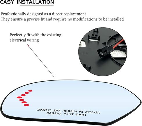 Driver Left Side Heated Mirror Glass Replacement for Chevy Chevrolet Silverado Avalanche Suburban GMC Sierra Yukon Cadillac Escalade Exterior Side Power Heated Signal Mirror 15874992 in Saudi Arabia