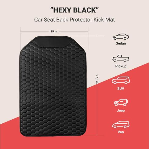 Kick Mat Back Seat Protector - Car Back Seat Cover for Kids Feet - Waterproof & Sturdy Protector for Upholstery from Dirt, Mud, Scratches and Stain (White) in Saudi Arabia