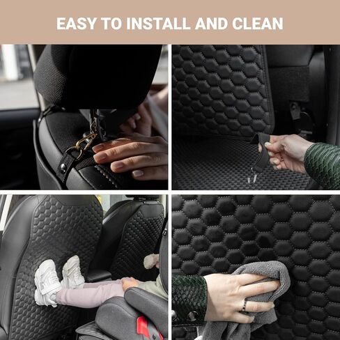 Kick Mat Back Seat Protector - Car Back Seat Cover for Kids Feet - Waterproof & Sturdy Protector for Upholstery from Dirt, Mud, Scratches and Stain (White) in Saudi Arabia
