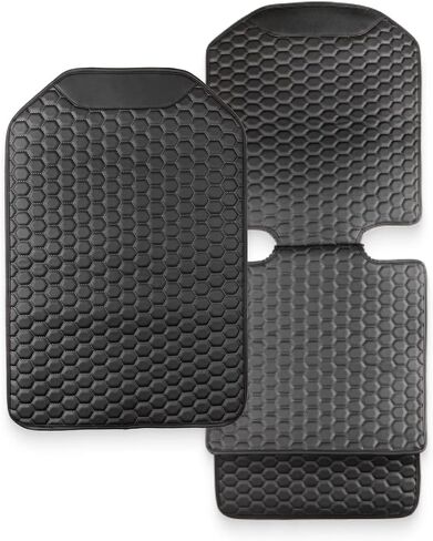 Kick Mat Back Seat Protector - Car Back Seat Cover for Kids Feet - Waterproof & Sturdy Protector for Upholstery from Dirt, Mud, Scratches and Stain (White) in Saudi Arabia