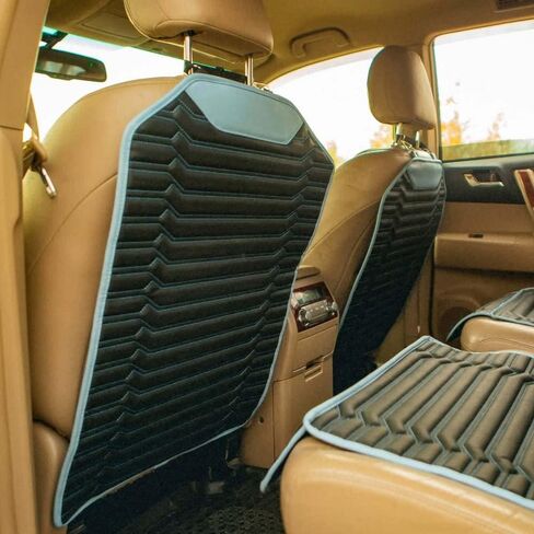 Kick Mat Back Seat Protector - Car Back Seat Cover for Kids Feet - Waterproof & Sturdy Protector for Upholstery from Dirt, Mud, Scratches and Stain (White) in Saudi Arabia