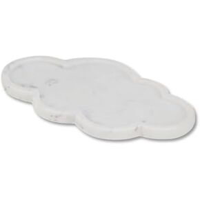 Cruiser’s Caché | 11" Natural Marble Tray | White Calacatta Marble Tray for Vanity, Kitchen, and Bathroom Counter