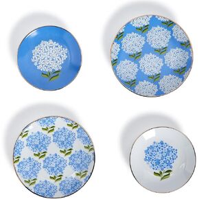 مجموعة صينية حلية الكوبية من شركة Two's Company مكونة من 4 قطع مع حافة ذهبية متنوعة بلونين in Kuwait