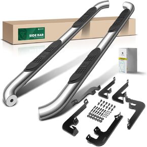 YHTAUTO 5.5" Running Boards Side Steps Compatible with Honda Pilot 2016-2022, SUV, Aluminum Black Powder with Tall Rubber Strip, Cab Side Step Rails Off-Road Exterior Accessories, Set of 2