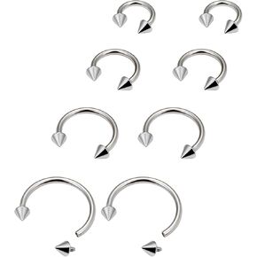 Lcolyoli 16g Septum Rings Internally Threaded Surgical Steel Septum Jewelry Lip Rings Hoop Labret Jewelry Smiley Piercing Jewelry Daith Piercing Jewelry Horseshoe Earrings for Women Men
