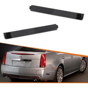 ADIIL Smoked Cover Lens Rear Bumper Side Marker Light Reflectors Assembly For 2008-2013 Cadillac CTS CTS-V