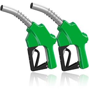 1"NPT Green Automatic Fuel Nozzle, Auto Shut-Off Fuel Nozzle, Aluminum Alloy Nozzle Max Flow Rate 30 GPM, 19/16" (OD=30mm) Spout Car Fuel Filling Nozzle Used for Diesel Petrol Gasoline Kerosene