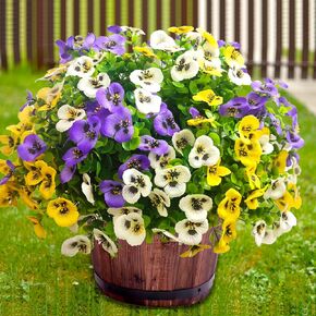 Artificial Flowers for Outdoors Fake Plants, 12pcs Fake Flowers Artificial Plants Outdoor UV Resistant,Silk Faux Flowers Shrubs Greenery Plants for Porch Garden Patio Window Box Decor