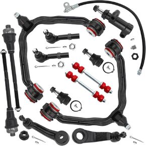 13pc 4WD Front End Suspension Upper Control Arm Kit with Polyurethane for Chevy Silverado GMC Sierra 1500, Suburban 1500 Tahoe Yukon/Yukon XL 1500, Avalanche 1500 Cadillac Escalade/Ext