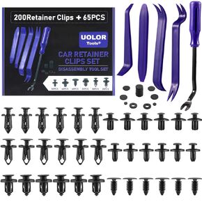 265PCS Car Bumper Retainer Clips Plastic Rivets Auto Fasteners Push Retainer Kit Most Popular Sizes Auto Push Pin Rivets Set -Door Trim Panel Fender Clips for GM Ford Toyota Honda Chrysler