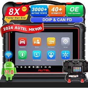 Autel Scanner MaxiCOM MK900 - New Ver.Work as MK900BT/ MX900, 40+ Service, OS 11, 3000+ Active Tests, DoIP CAN FD,All System Diagnose, FCA Autoauth&SGW, Ver. of MK808BT PRO, MK808S, MX808S OBDII Tool