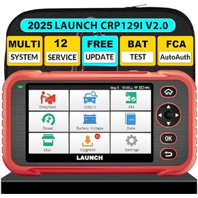 LAUNCH OBD2 Scanner CRP129I V2.0, 2024 Lifetime Free Online Update Scan Tool with 12 Reset ABS Bleeding/TPMS/Oil/EPB/SAS/BMS/Adblue/Headlamp/Throttle Reset, Injector Coding, Auto VIN, Battery Test
