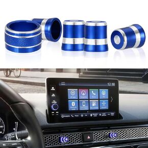 Interior Accessories Air conditioner Vent Knob Cover for Honda Civic 2022 2023 2024 for HondaCRV2023 2024, Audio Radio Switch knob decorative Cover, A/C Wind Outlet Lever Trim Cover (5Pcs Blue)
