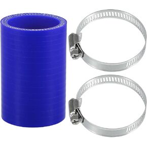 X AUTOHAUX 1 Set 42mm 1.65" ID 76mm 2.99" Length 0 Degree Blue Car Silicone Hose with Clamps Coolant Hose Universal