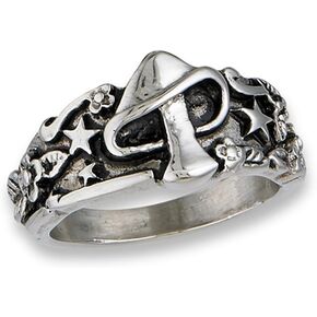 Mushroom Star Flower Mystic Fashion Ring Stainless Steel Leaf Band Sizes 4-12