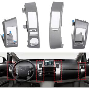 4PCS Air Vent Panel Trim fit for Toyota Prius 1.5L 2004 2005 2006 2007 2008 2009 A/C Dash Air Vent Cover Trim,Air Vent Outlet Frame Cover Replaces# 55670-47060, 55680-47020, 55475-47020, 55474-47020