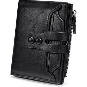 UTO Small Wallet for Women PU Leather Leaf Pendant Card Holder Organizer Coin Purse B Light Blue