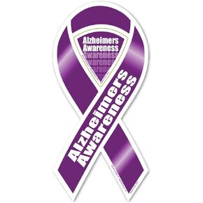 Alzheimers Awareness 2-in-1 Ribbon Magnet by Magnet America Is 8" x 3.875" Made for Vehicles and Refrigerators
