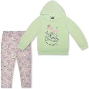 STAR WARS The Mandalorian Little Girls' Baby Yoda Pullover Hoodie and Leggings Set
