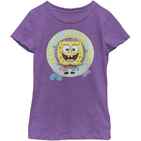Nickelodeon Spongebob Squarepants Bring It Around Comp Girls Short Sleeve Tee Shirt