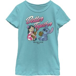 Disney Lilo & Stitch Chillin Girl's Solid Crew Tee