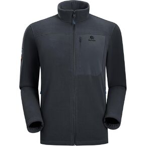 KAILAS Men's Fleece Hooded Full Zip Jacket Lightweight Winter Jacket Polar Warm Coat Pockets Outdoor Jacket