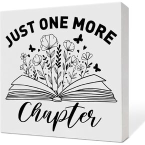 Book Lover Decor, Reader Bookish Decorations, Gifts for Book Lover Bookish Bookworms Book Nerds, Book Lover Librarian Gifts for Women Men, Book Lover Wooden Box Sign, Be Happy