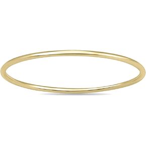 Skinny Thin Domed Stackable 14K Yellow Gold Band (.75 mm)