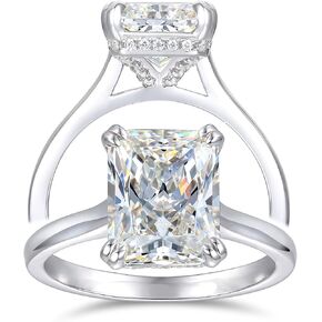 4ct مشع قطع مويسانيتي خاتم الخطوبة للنساء سوليتير خاتم الخطوبة خواتم السفر للنساء