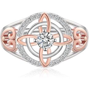 0.3CT Moissanite Witches Knot Ring - 925 Sterling Silver Moissanite Ring Moissanite Witch Rings Moissanite jewelry Gift for Women Anniversary Birthday Size 5-10#