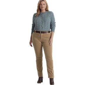 Lauren Ralph Mid-Rise Corduroy Stretch Pant 18W Truffle