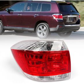 Huray Right Tail Light for Toyota Highlander 2011-2013 Passenger Side Halogen Taillight Lamp Assembly Replacement for TO2801185 815500E070