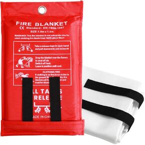 Emergency Fire Blanket, Kitchen fire Blanket for Domestic use for Home House Camping Car Office Warehouse Emergency Survival Security (1 Pack)