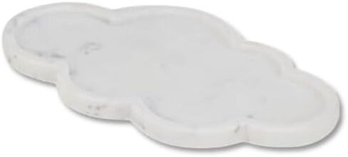 Cruiser’s Caché | 11" Natural Marble Tray | White Calacatta Marble Tray for Vanity, Kitchen, and Bathroom Counter in Kuwait