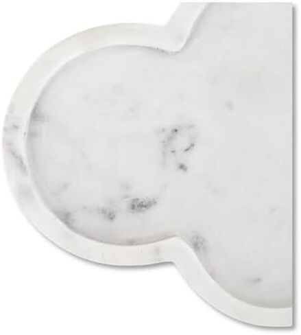 Cruiser’s Caché | 11" Natural Marble Tray | White Calacatta Marble Tray for Vanity, Kitchen, and Bathroom Counter in Kuwait