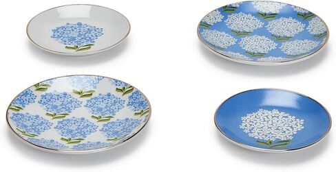 مجموعة صينية حلية الكوبية من شركة Two's Company مكونة من 4 قطع مع حافة ذهبية متنوعة بلونين in Kuwait