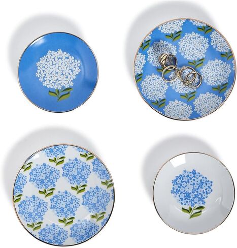 مجموعة صينية حلية الكوبية من شركة Two's Company مكونة من 4 قطع مع حافة ذهبية متنوعة بلونين in Kuwait