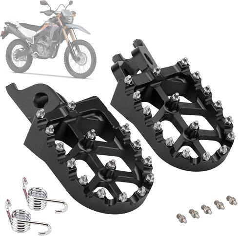 Motorcycle CNC Footpegs Dirt Bike Rest Pedal Foot Pegs Compatible with CR125 CR250 CRF150R CRF250R CRF250X CRF250RX CRF450R CRF450RX CRF450X CRF450L CRF250L Black in Kuwait